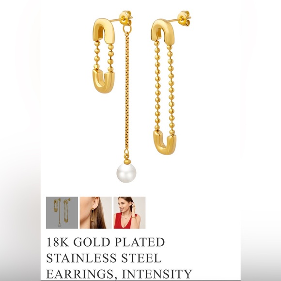 18K GOLD PLATED EARRINGS ❤️ - Picture 1 of 4